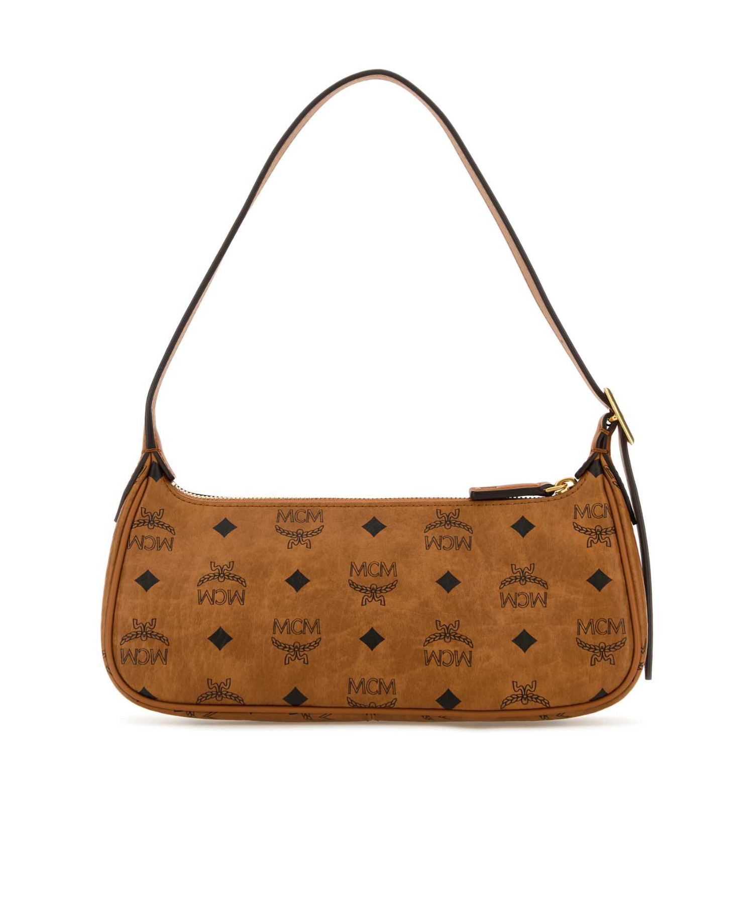 Mcm Aren Logo Printed Shoulder Bag In Brown