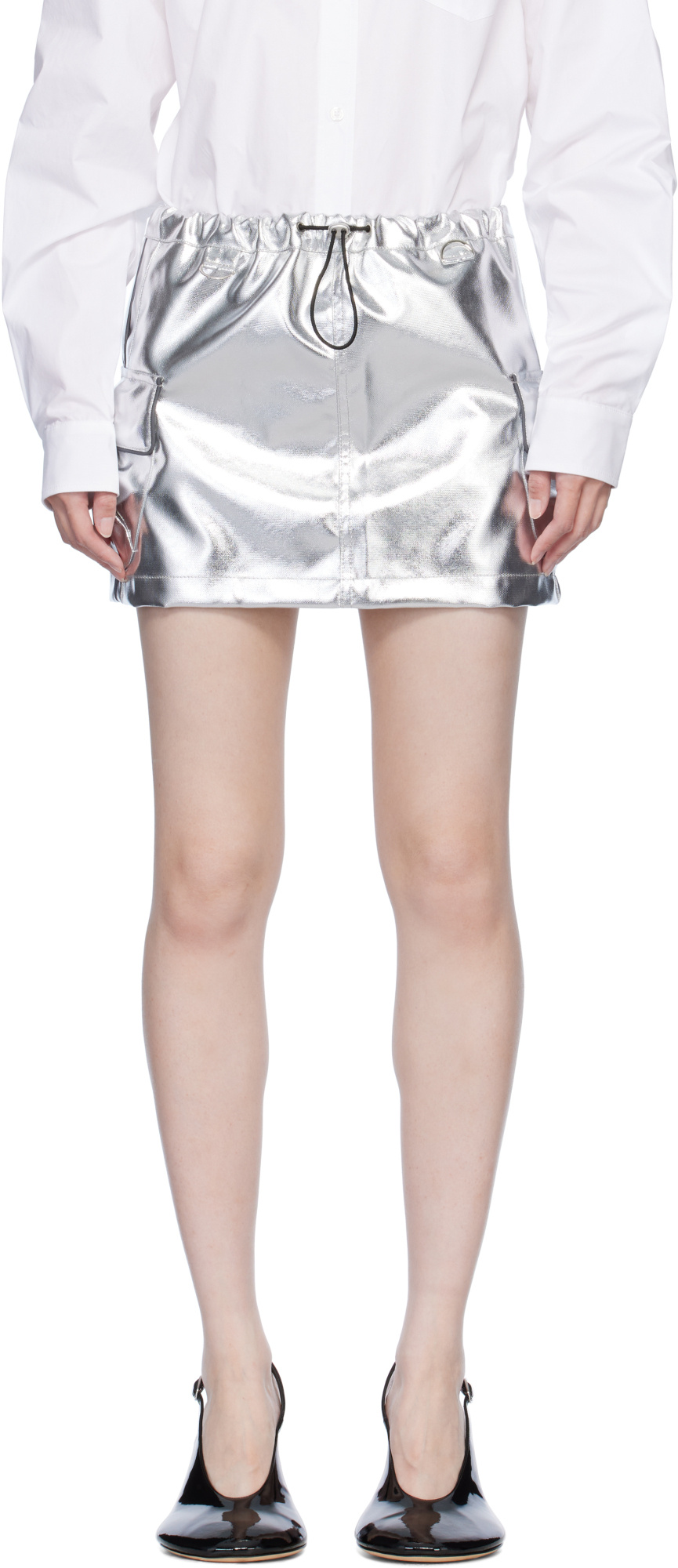Coperni Elastic Waist Skirt In White