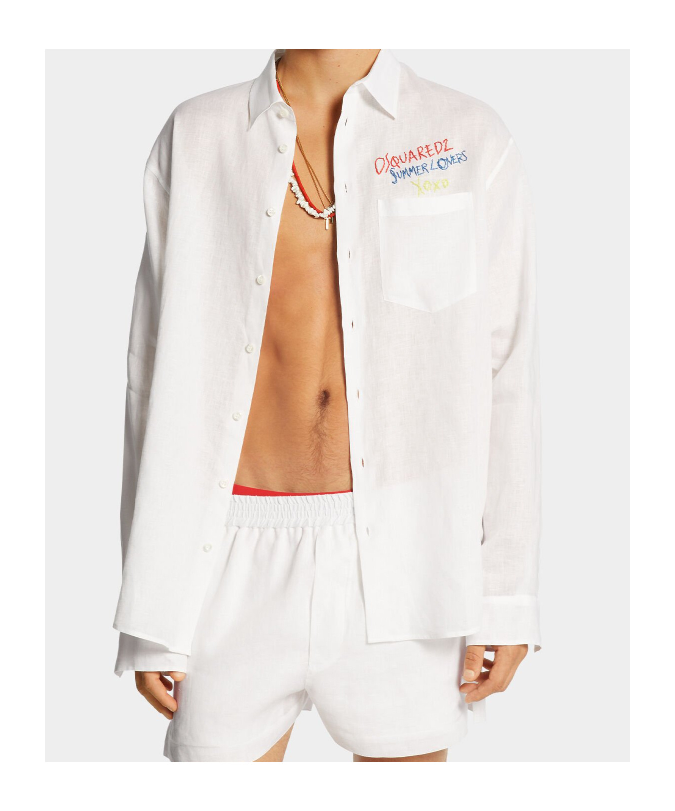 DSQUARED2 SUMMER LOVERS OVERSIZED LINEN SHIRT