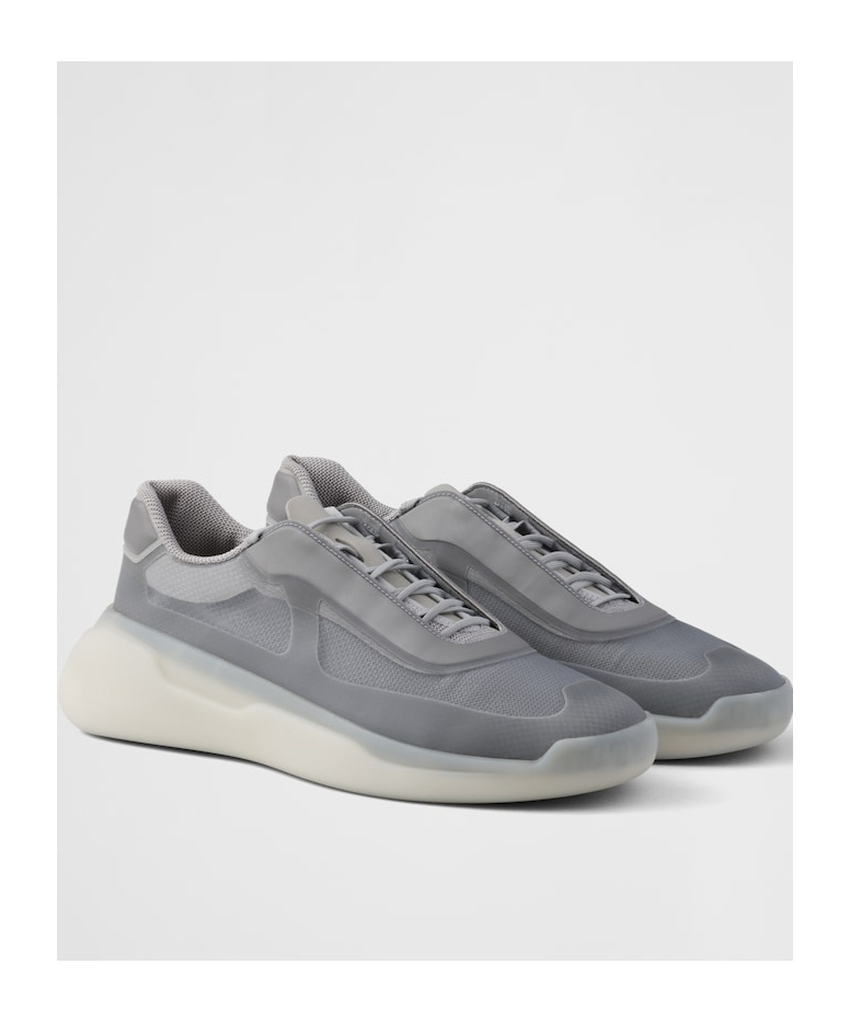 Shop Prada America's Cup Re-nylon And Bike Fabric Sneakers In Grey