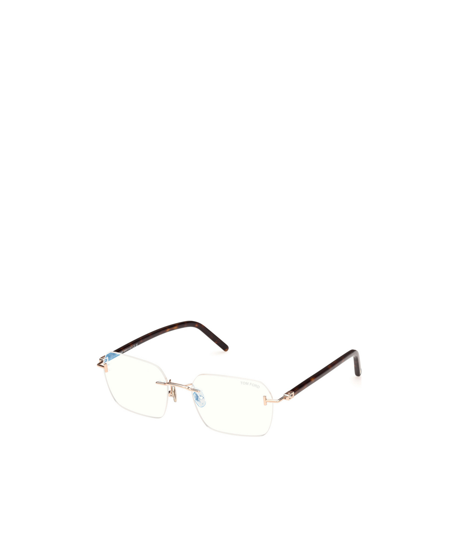 Tom Ford 54mm Rectangular Blue Light Blocking Optical Glasses In White