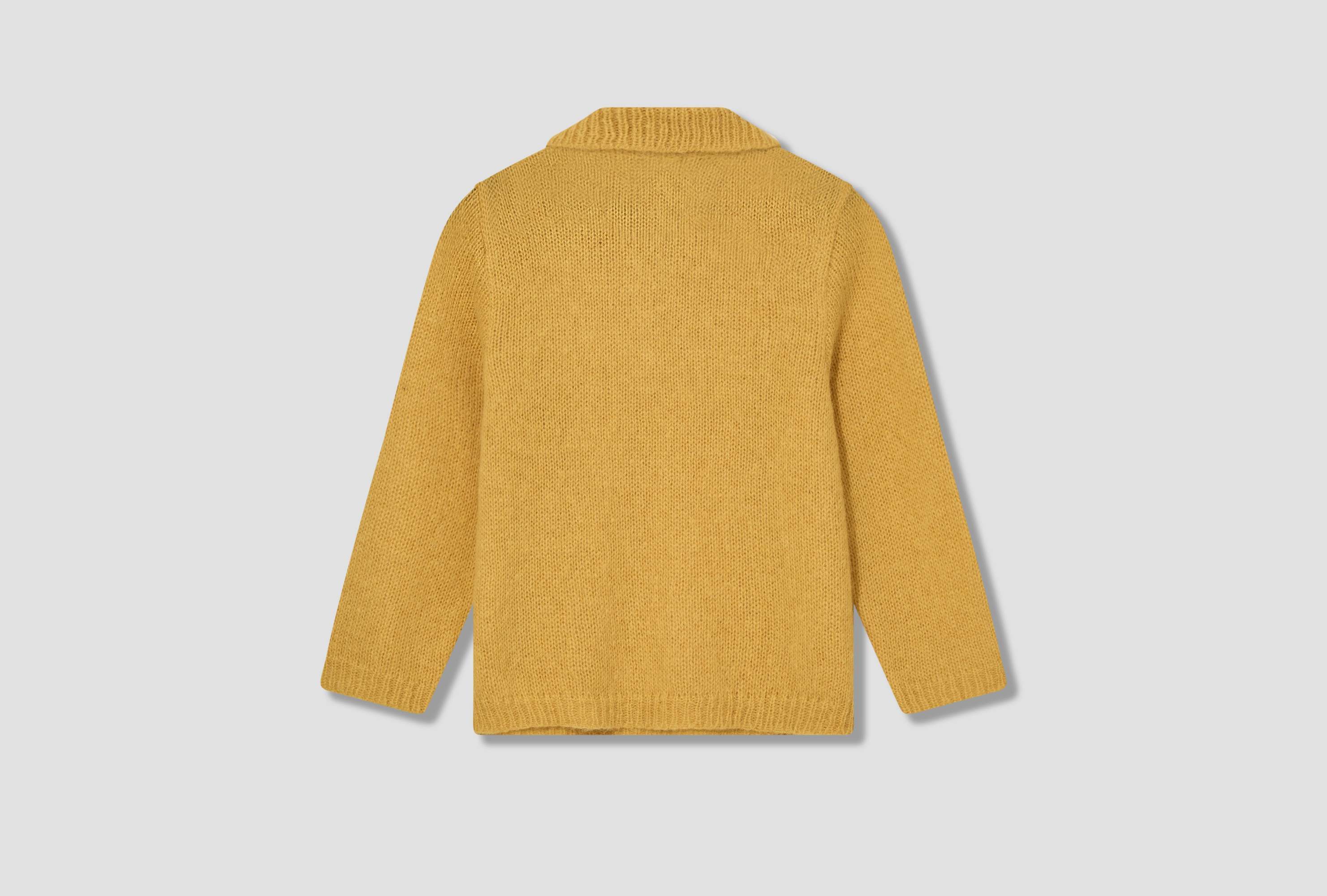 Bode Lapel Long-sleeved Sweater In Yellow