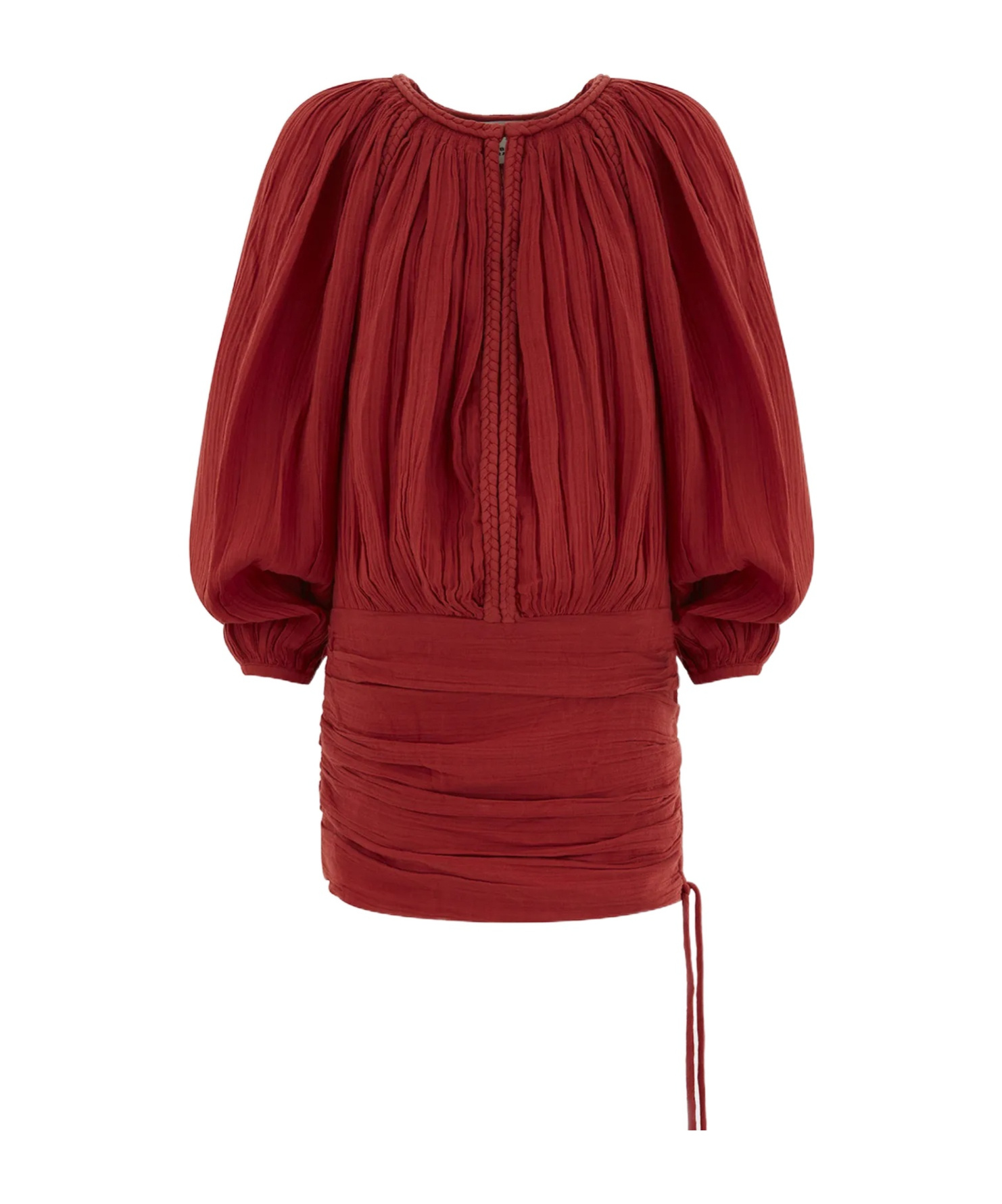 Isabel Marant Dress With Trim Drawstring Pleats Sleeves In Red