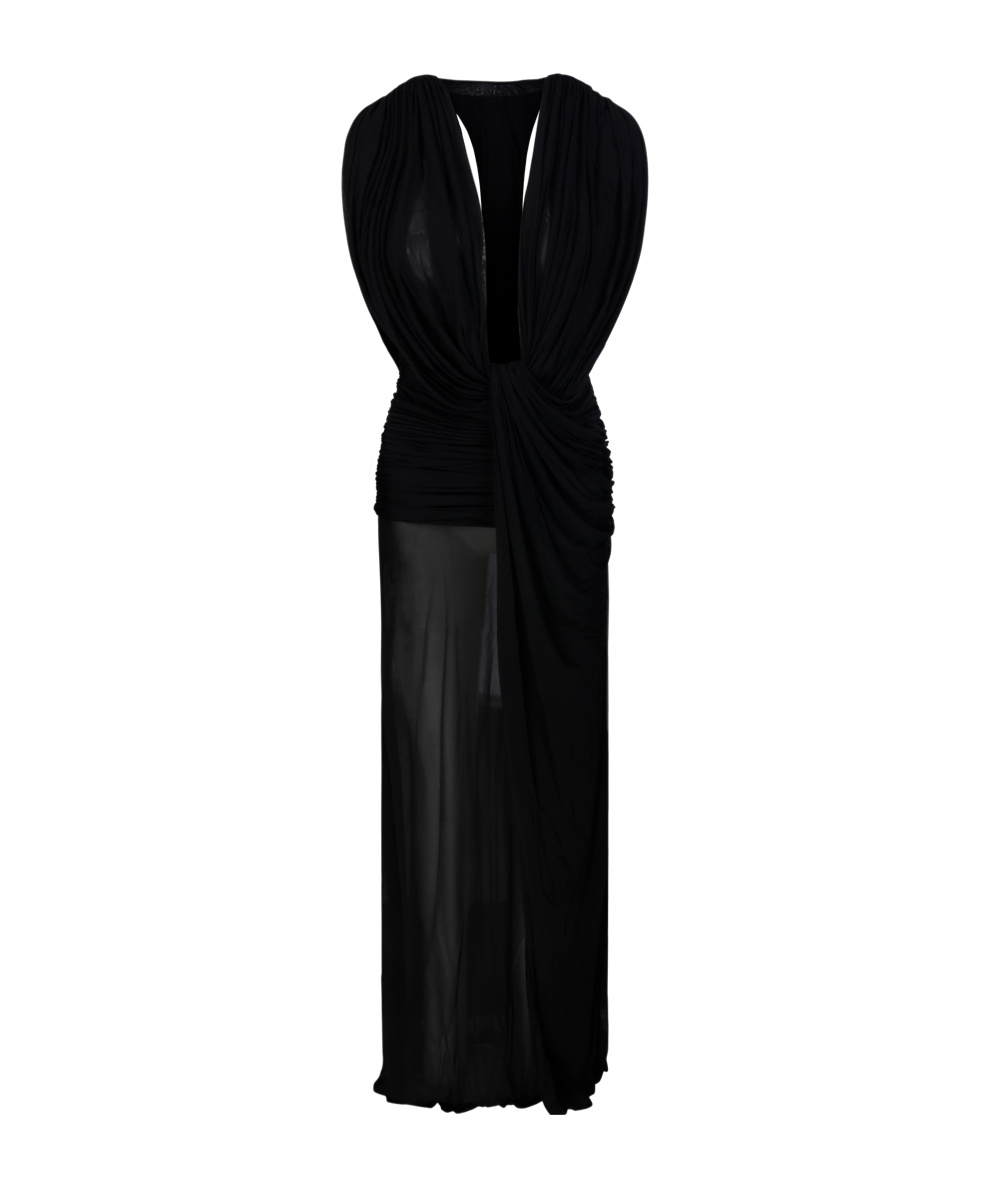 Shop Christopher Esber Draped Maxi Dress In Black