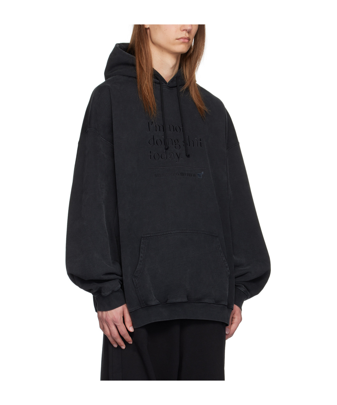 Vetements Drawstring Hood Hoodie In Black