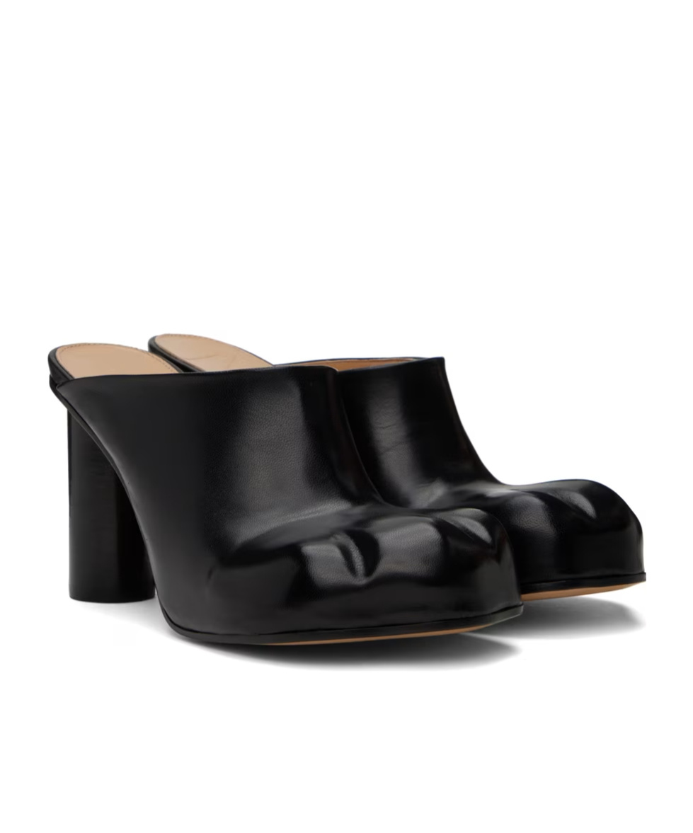 Jw Anderson Black Paw Leather Mules In Black