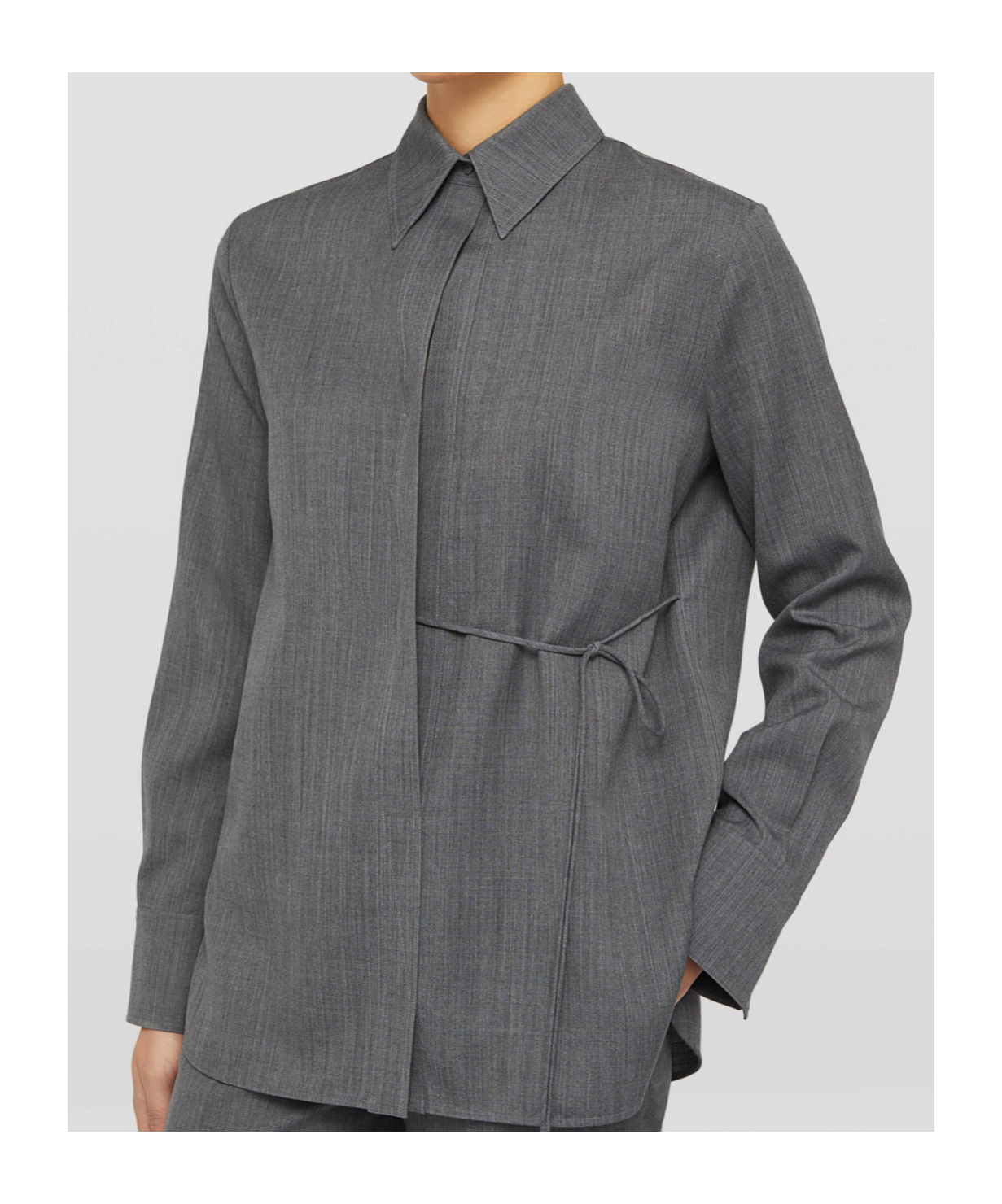 Jil Sander Wrap Wool Shirt In Black