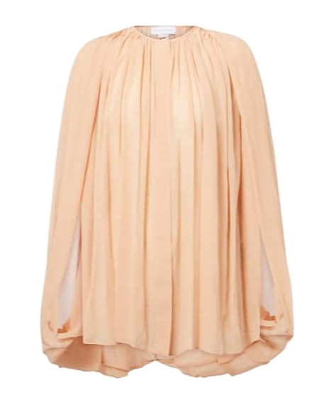 Stella Mccartney Draped Silk Chiffon Blouse In Nude