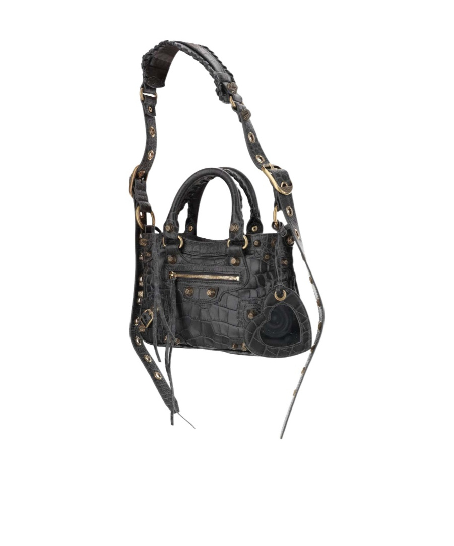 Balenciaga Small Le Cagole Leather Tote Bag In Gray