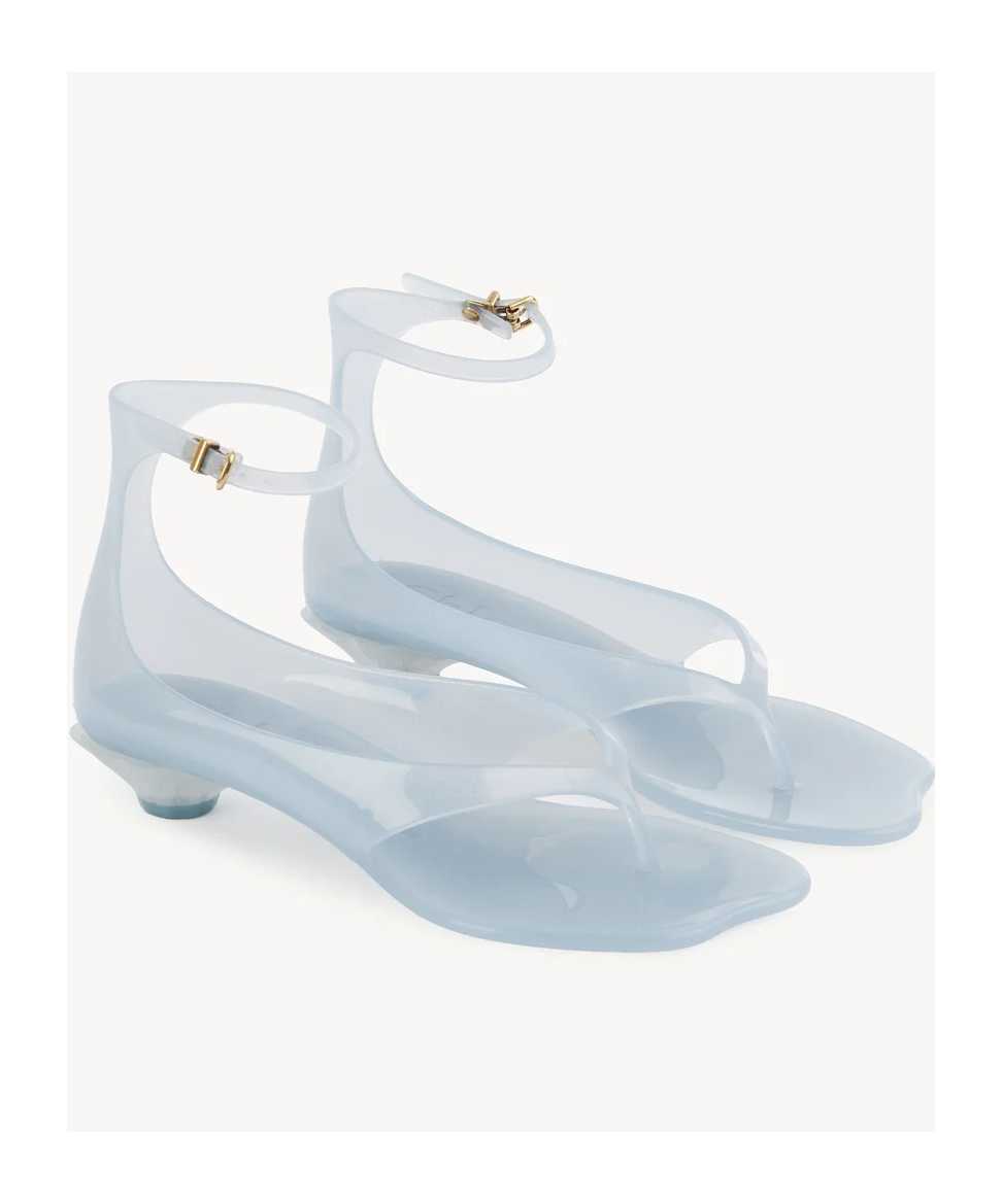 Chloé Jelly Sandals With Ankle Strap And Transparent Design In Mint Green