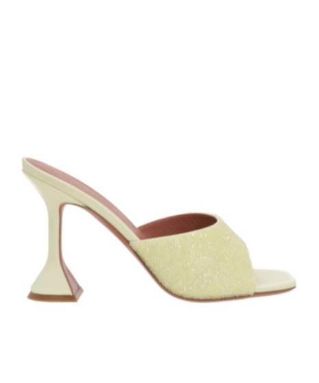 Shop Amina Muaddi Lupita Crystal Satin Sandals