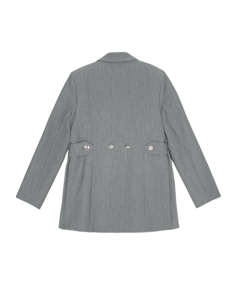 Ganni Future Melange Twill Suiting Blazer In Gray