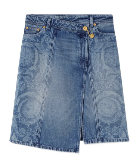 Versace Asymmetric Denim Skirt