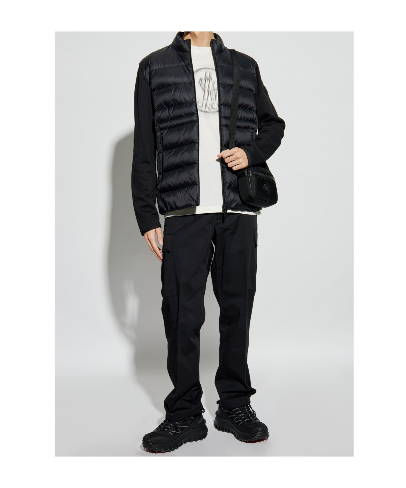 Moncler Long-sleeved Cardigan In Black