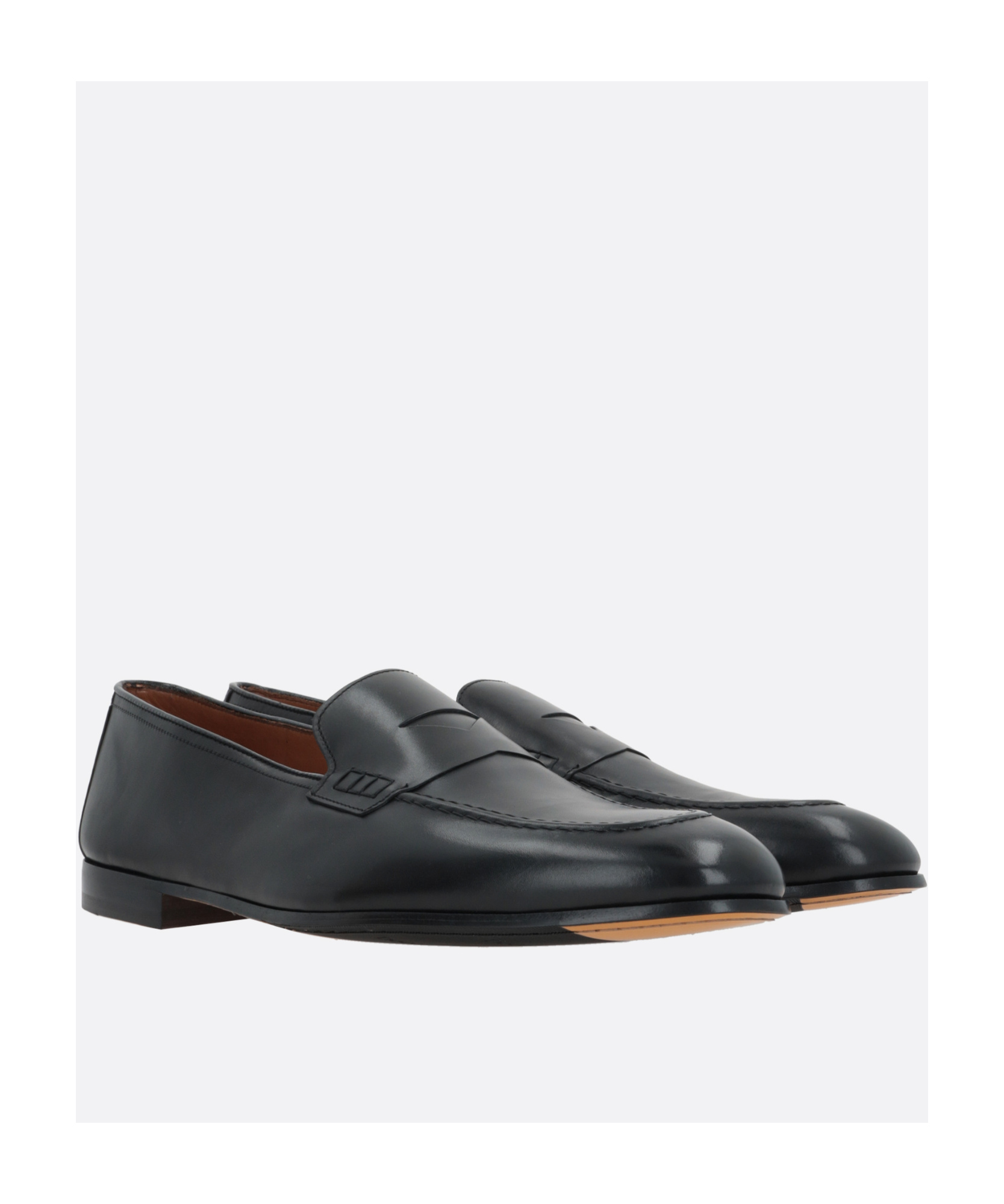 Doucal's Penny-slot Slip-on Loafers In Black