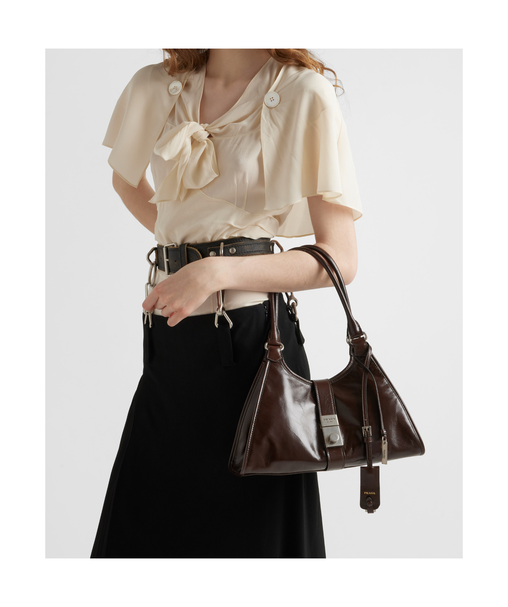 Prada Women's Medium Shopping Bag Brown | 1bg563ooo2cyr In Dark Brown