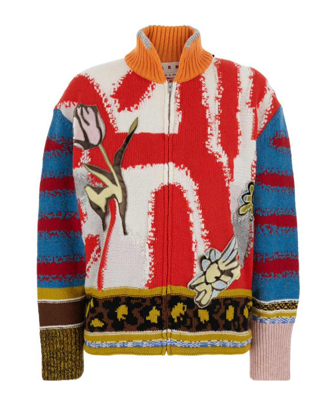 Marni Long-sleeved Cardigan In Multi