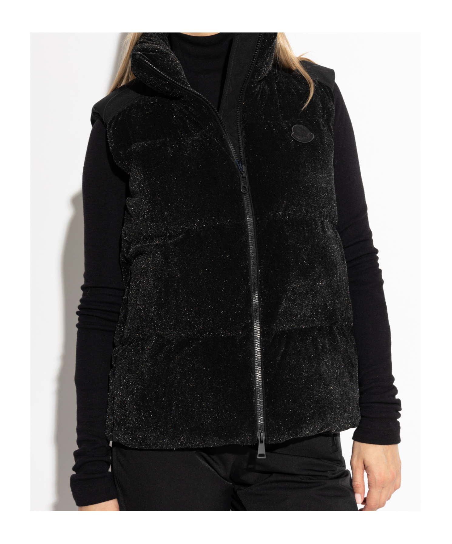 Moncler Sleevless Down Vest In Black