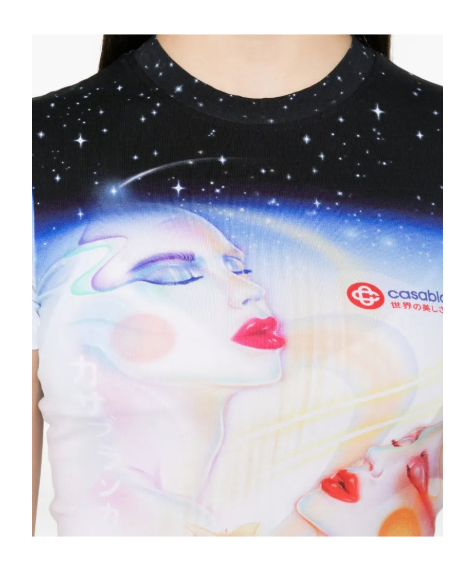 Casablanca Galactic Connection Crew Neck T-shirt In Multi