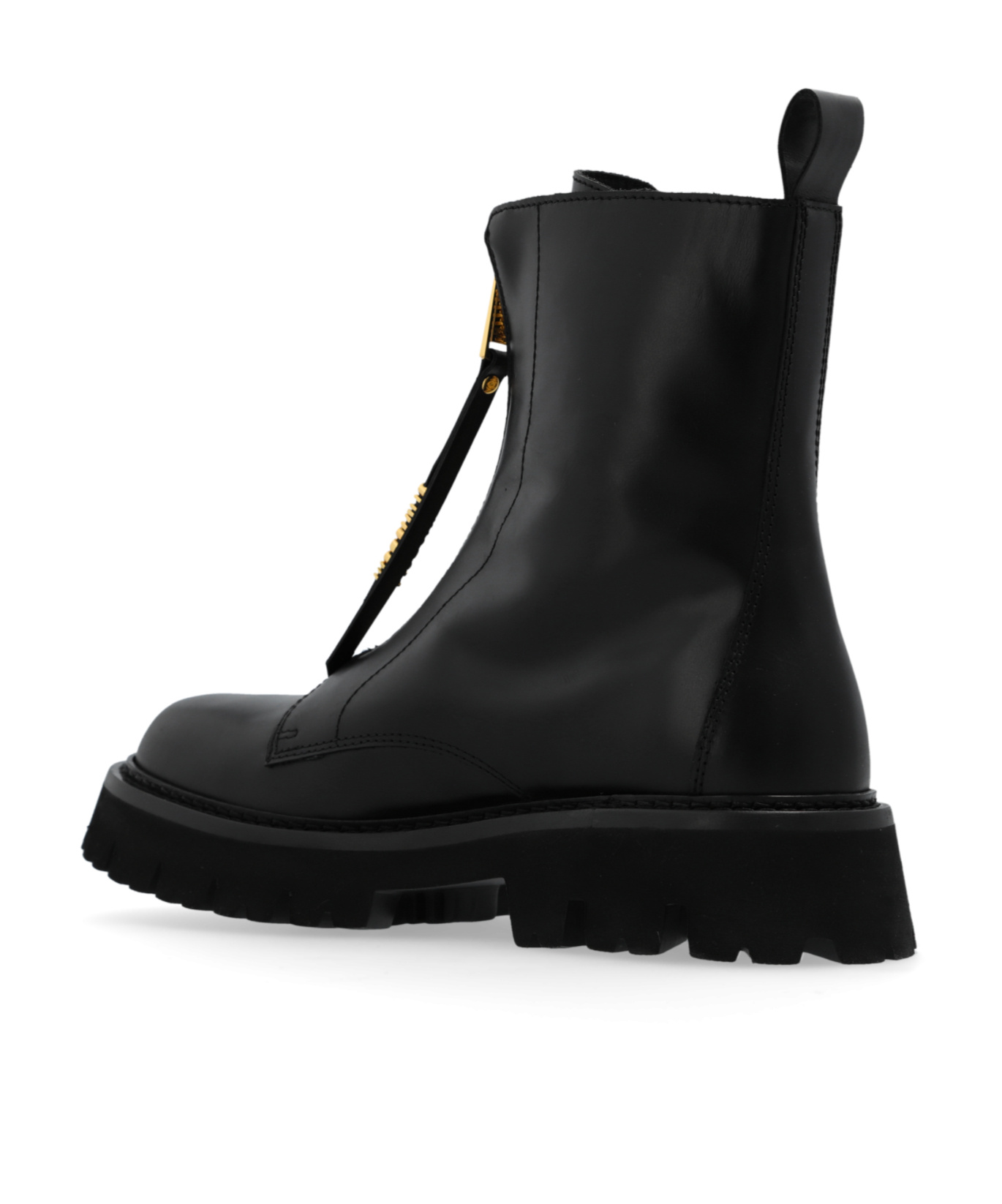 Moschino Black Mini Lettering Logo Boots In Black