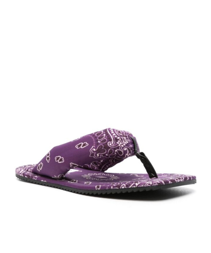 Shop Attico Flat Herringbone Slippers In Purple