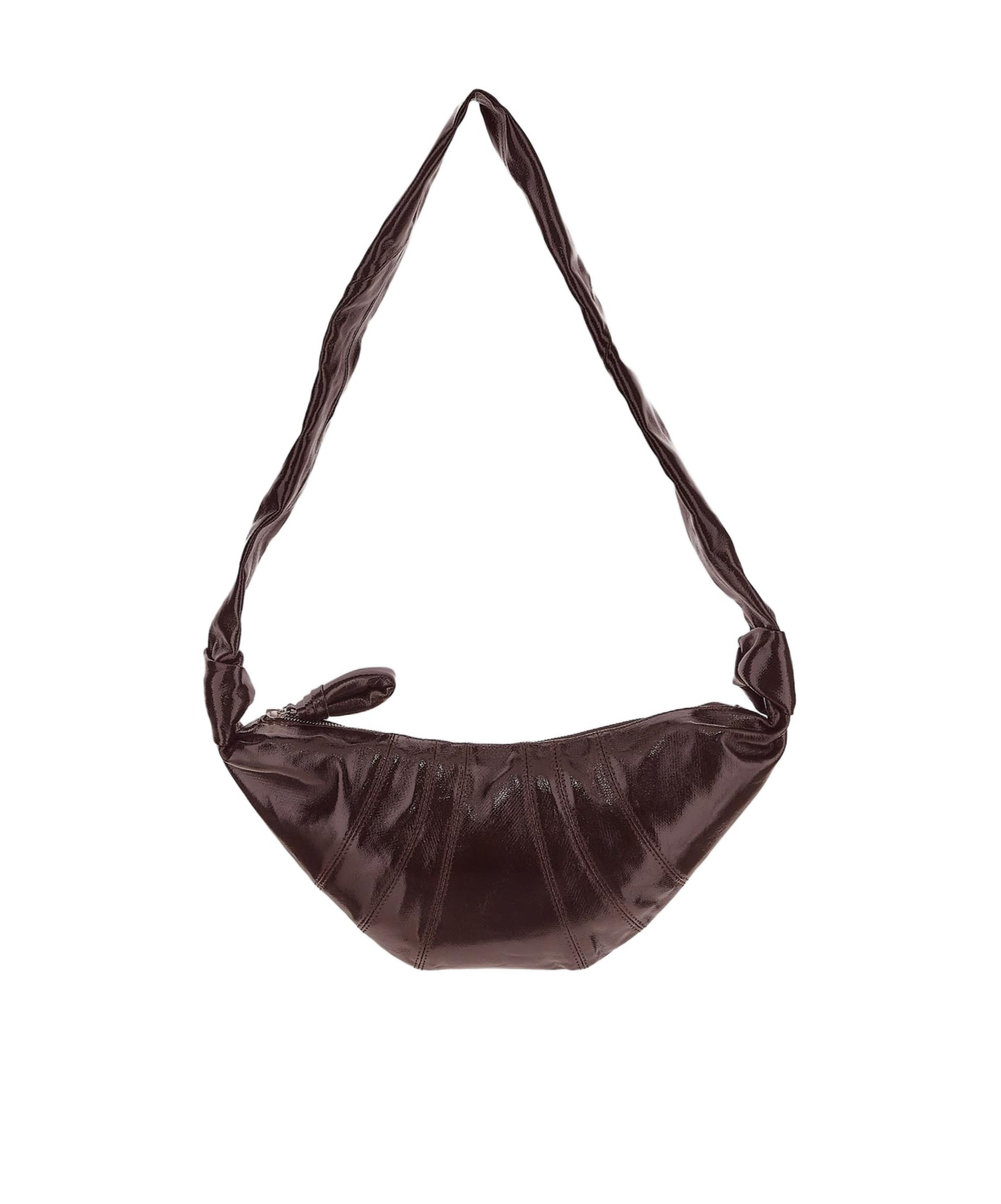 Lemaire Half-moon Leather Crossbody Bag In Black