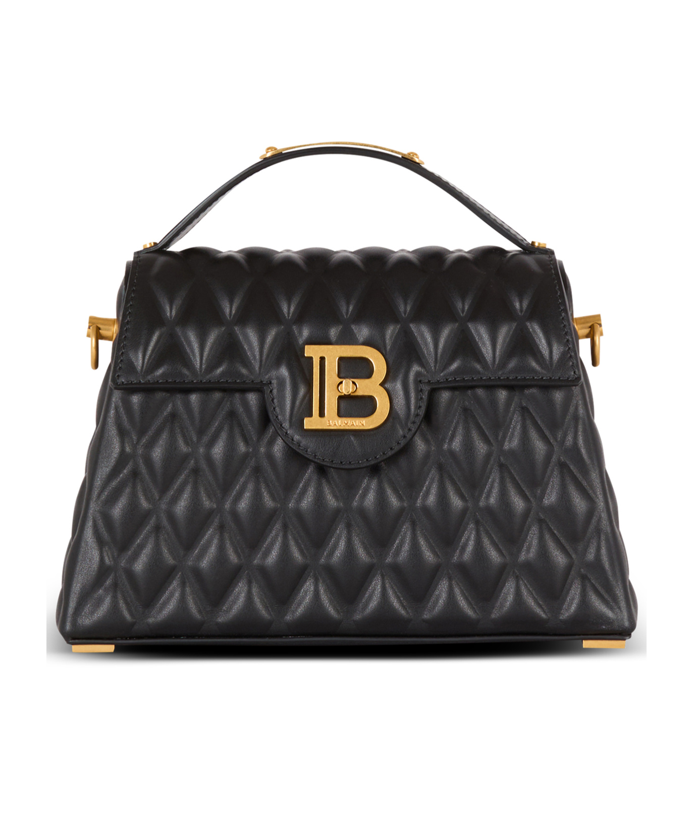 Shop Balmain B-buzz Dynasty Bag In Quilted Calfskin In Black