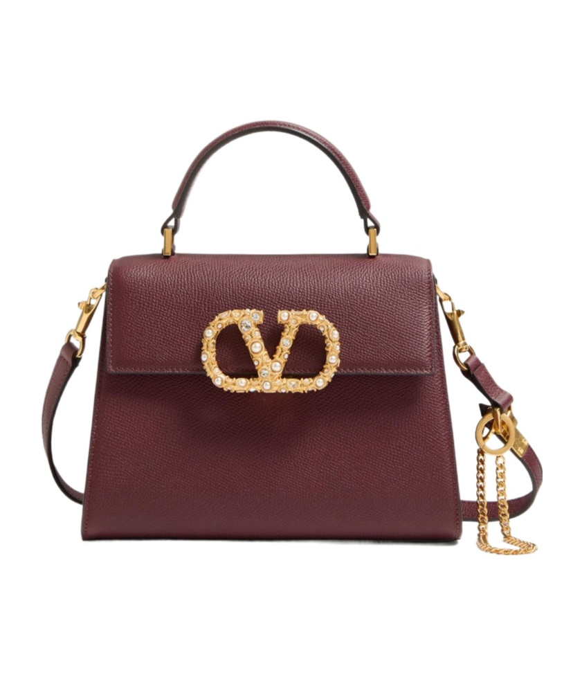 Valentino Vsling Small Handbag In Grainy Calfskin With Jewel Logo