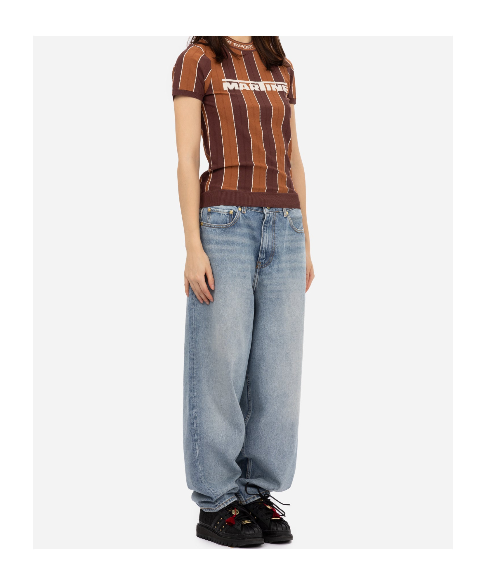 Shop Martine Rose Logo T-shirt In Red