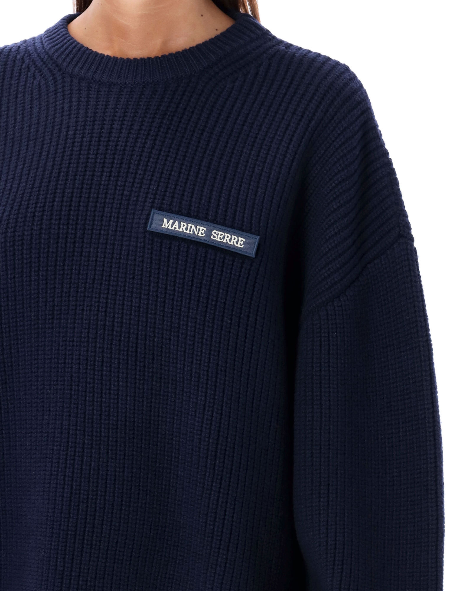 Marine Serre Jersey With Logo In Black