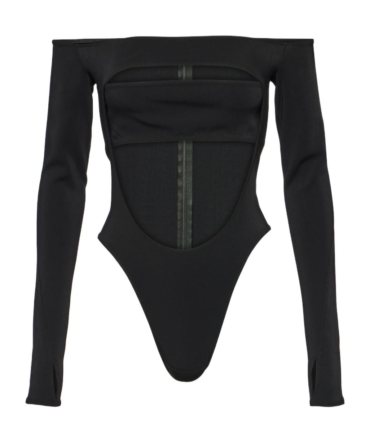 Mugler Round Sleeveless Cut-out Jumpsuit In Black