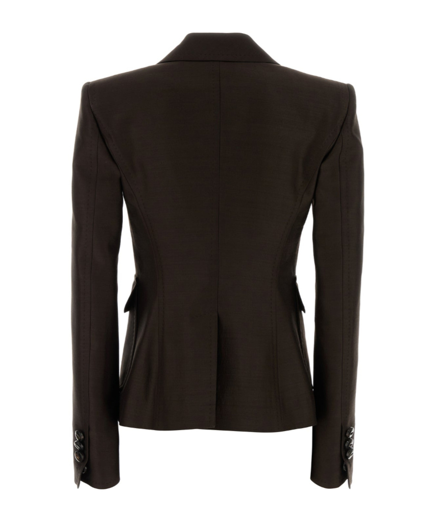 Dsquared2 Dsquared Chocolate Wool Blend Bianca Blazer In Brown