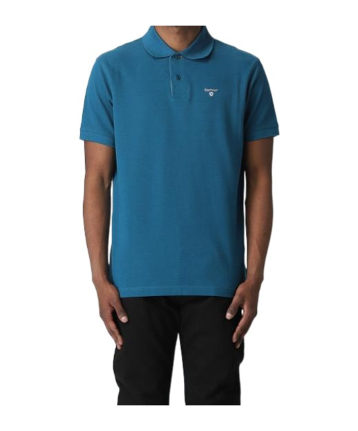 Barbour Polo Shirt In Pique Cotton With Logo In Blue