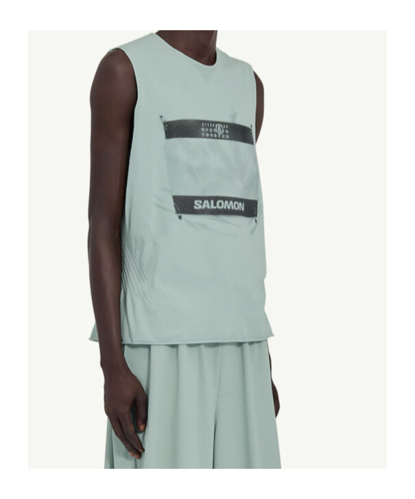 Mm6 Maison Margiela Mesh Graphic Sleeveless Vest
