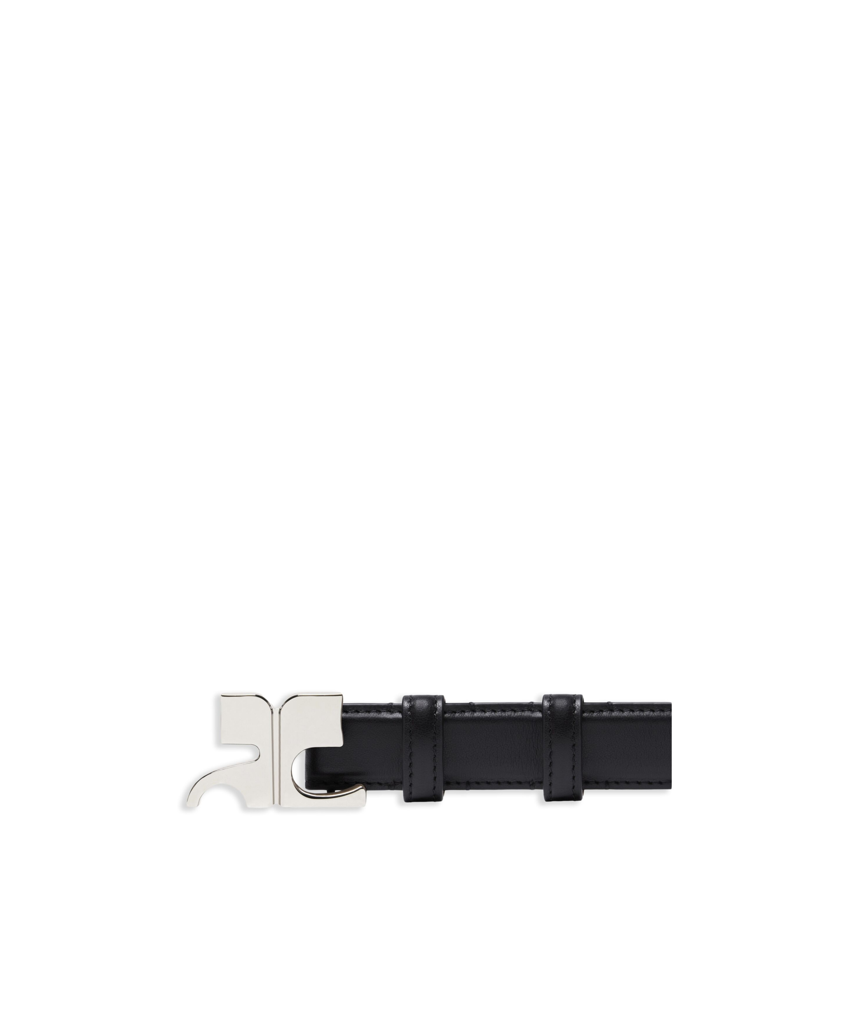 Shop Courrèges Ac Leather Belt In Black