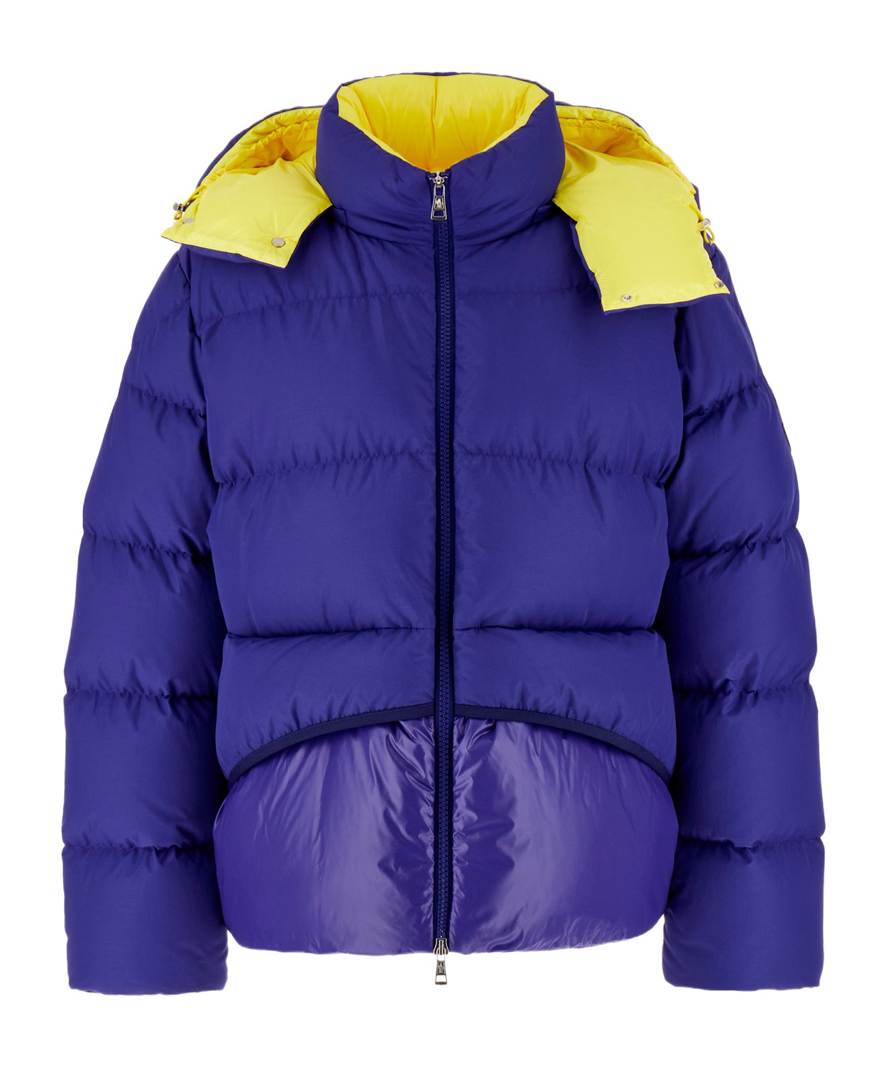 Moncler Long-sleeved Down Jacket In Blue