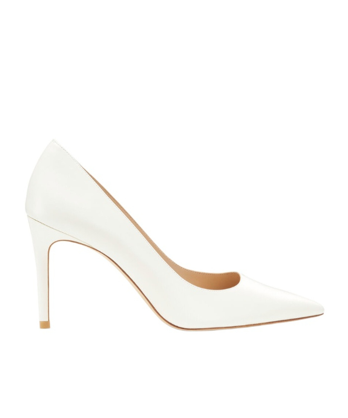 Stuart Weitzman 75mm Stuart Power Pointed-toe Leather Pumps In White