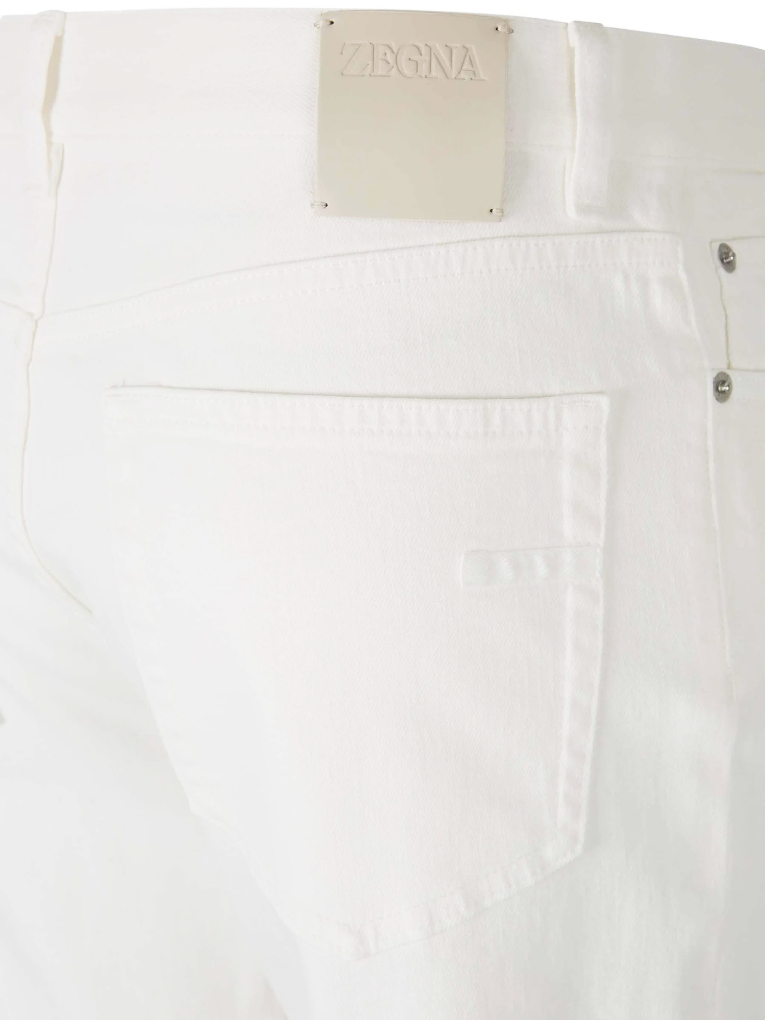 Shop Zegna Jeans With Belt Loops In White