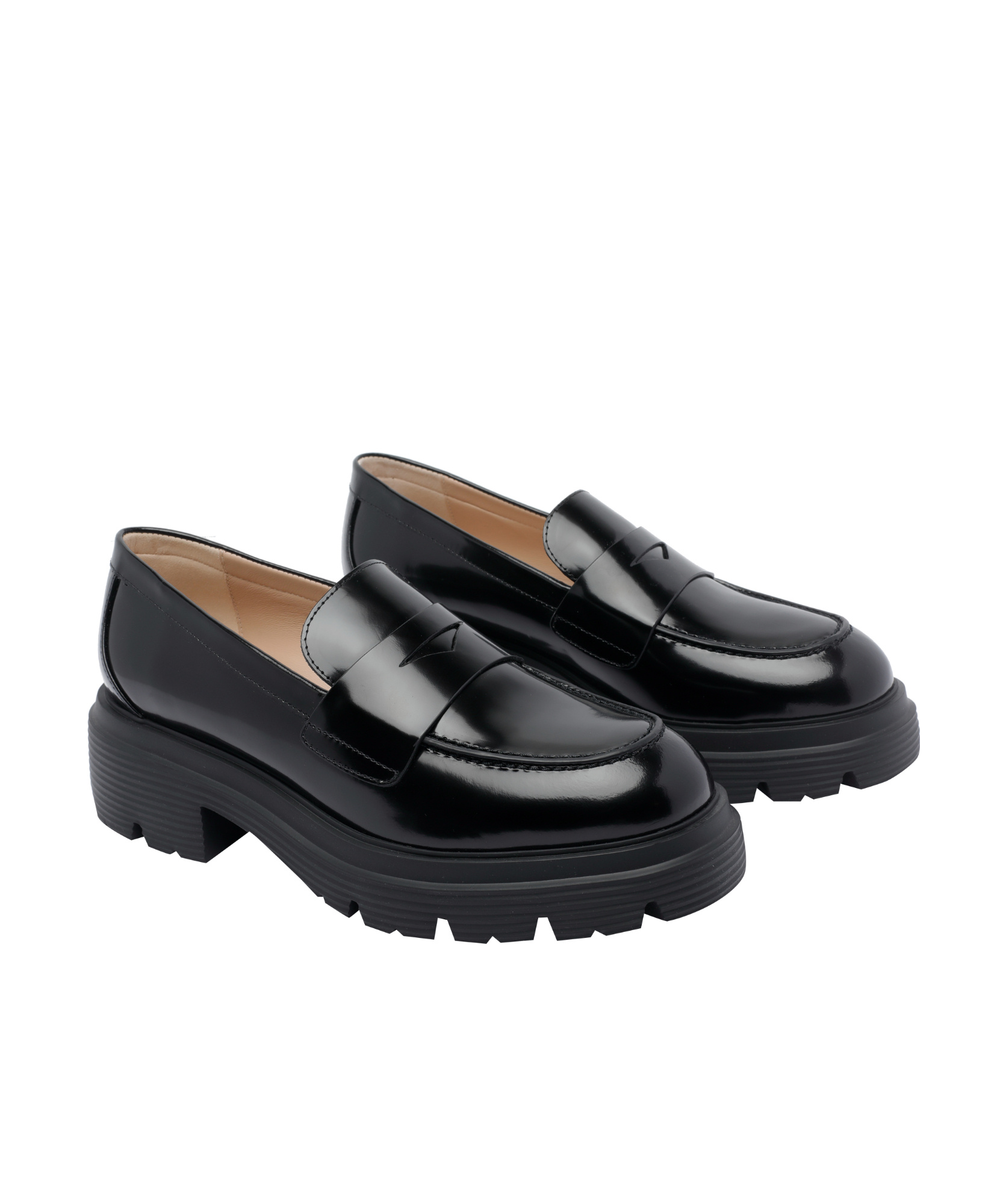 Stuart Weitzman Round-toe Loafers In Black