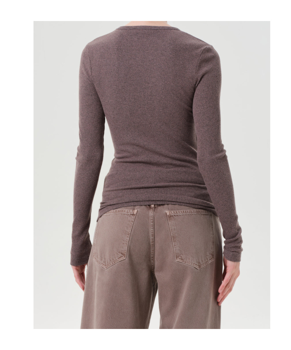 Agolde Delphi Slim Tee In Nude