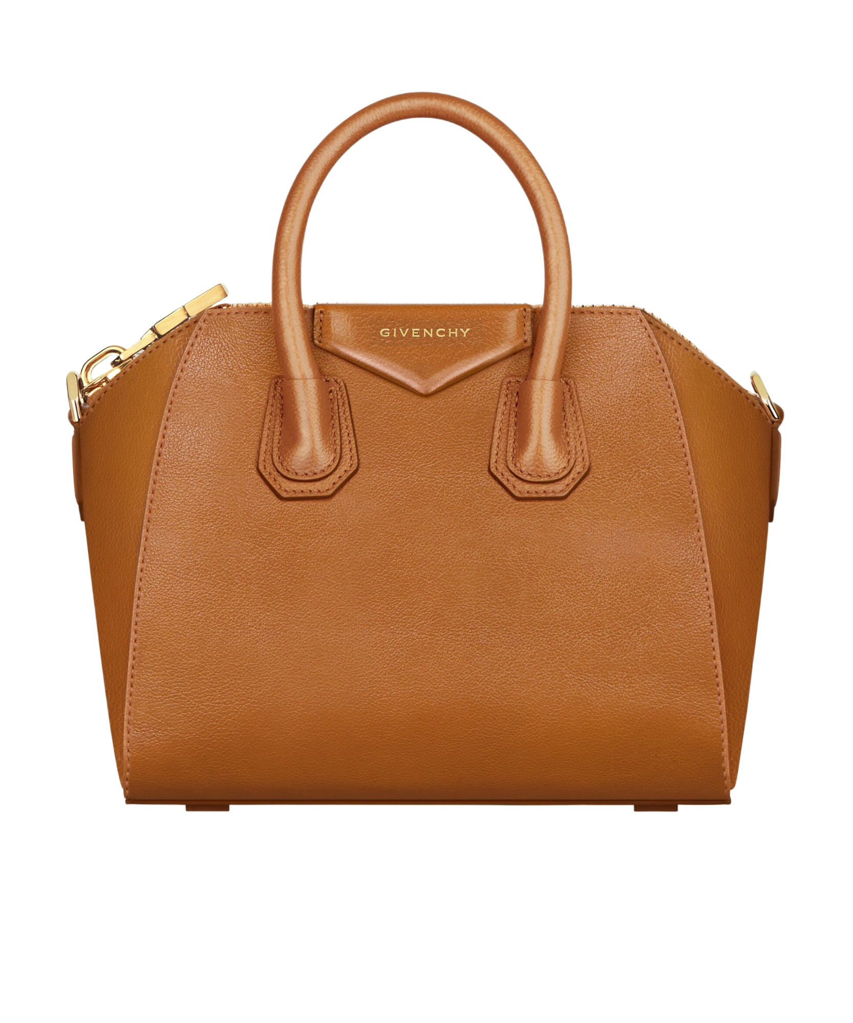 Givenchy Antigona Mini Top-handle Bag In Shiny Tumbled Leather In Brown