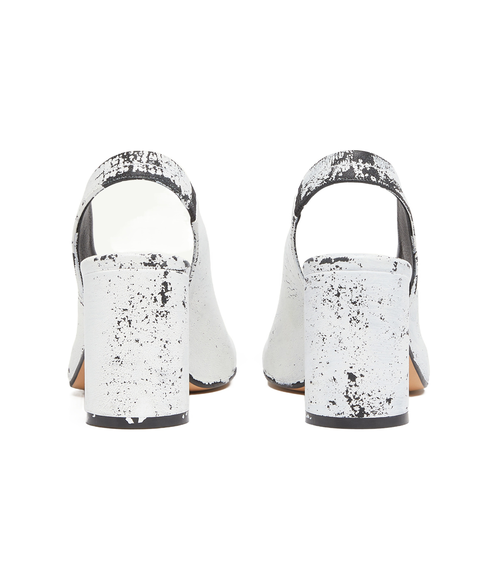 Mm6 Maison Margiela Painted Anatomic Sandals In Black And White