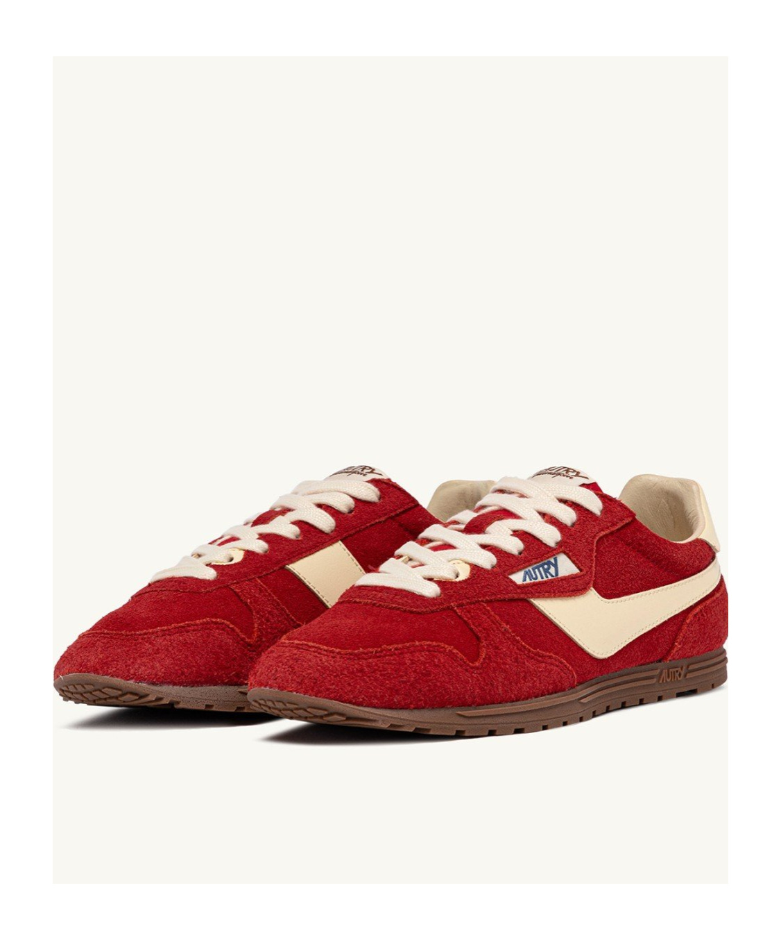 Autry Windspin Sneakers In Suede And Parrot Leather And Rutabaga In Red