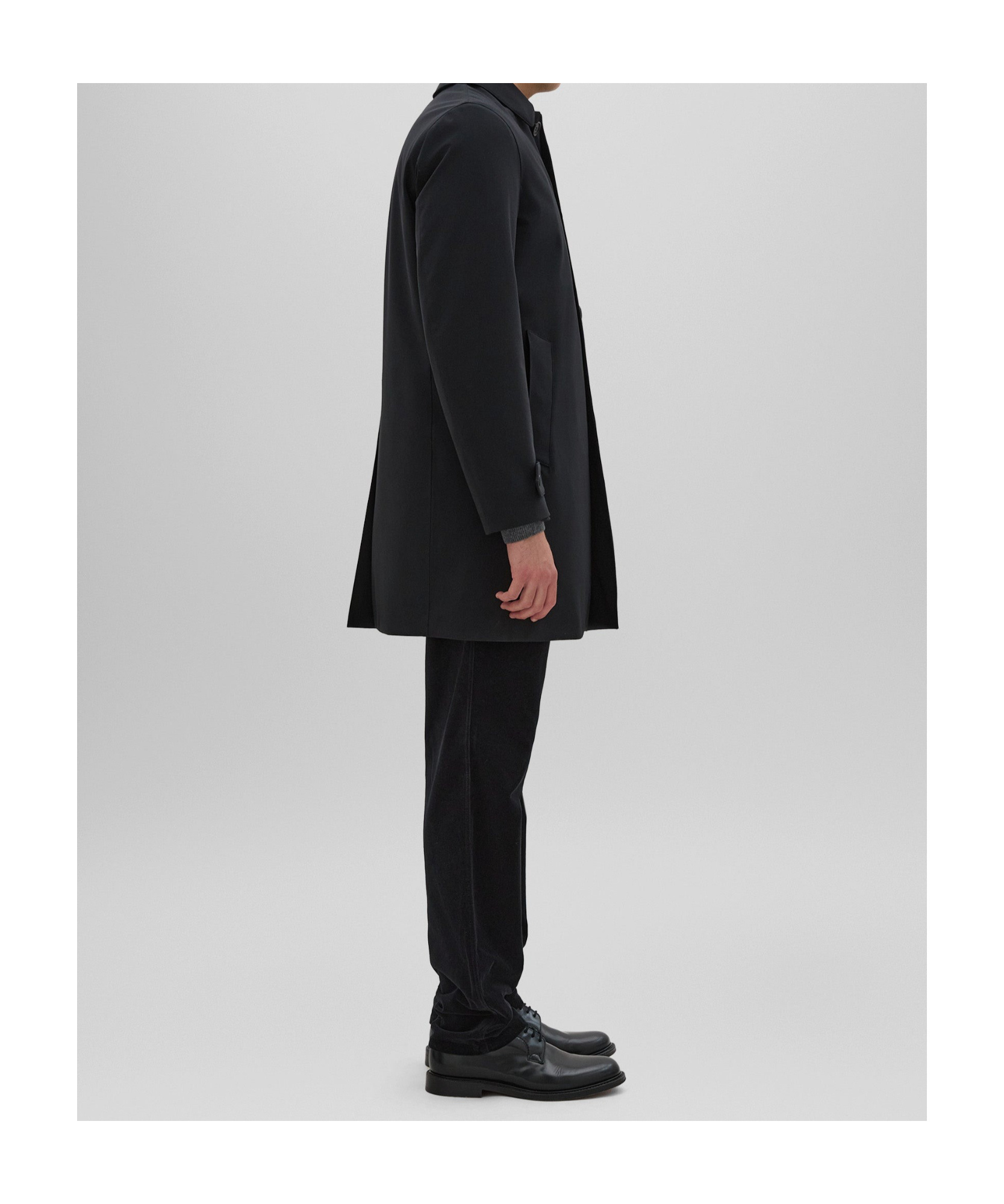 Aspesi Single-breasted Windbreaker In Black