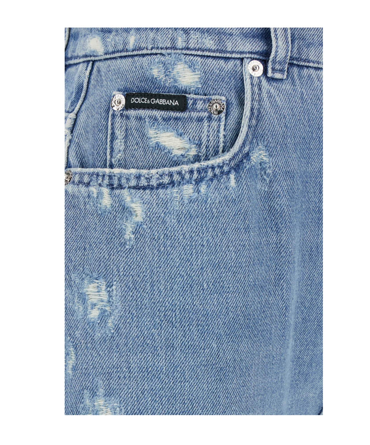 Dolce & Gabbana Light Blue Ripped Jeans In Blue