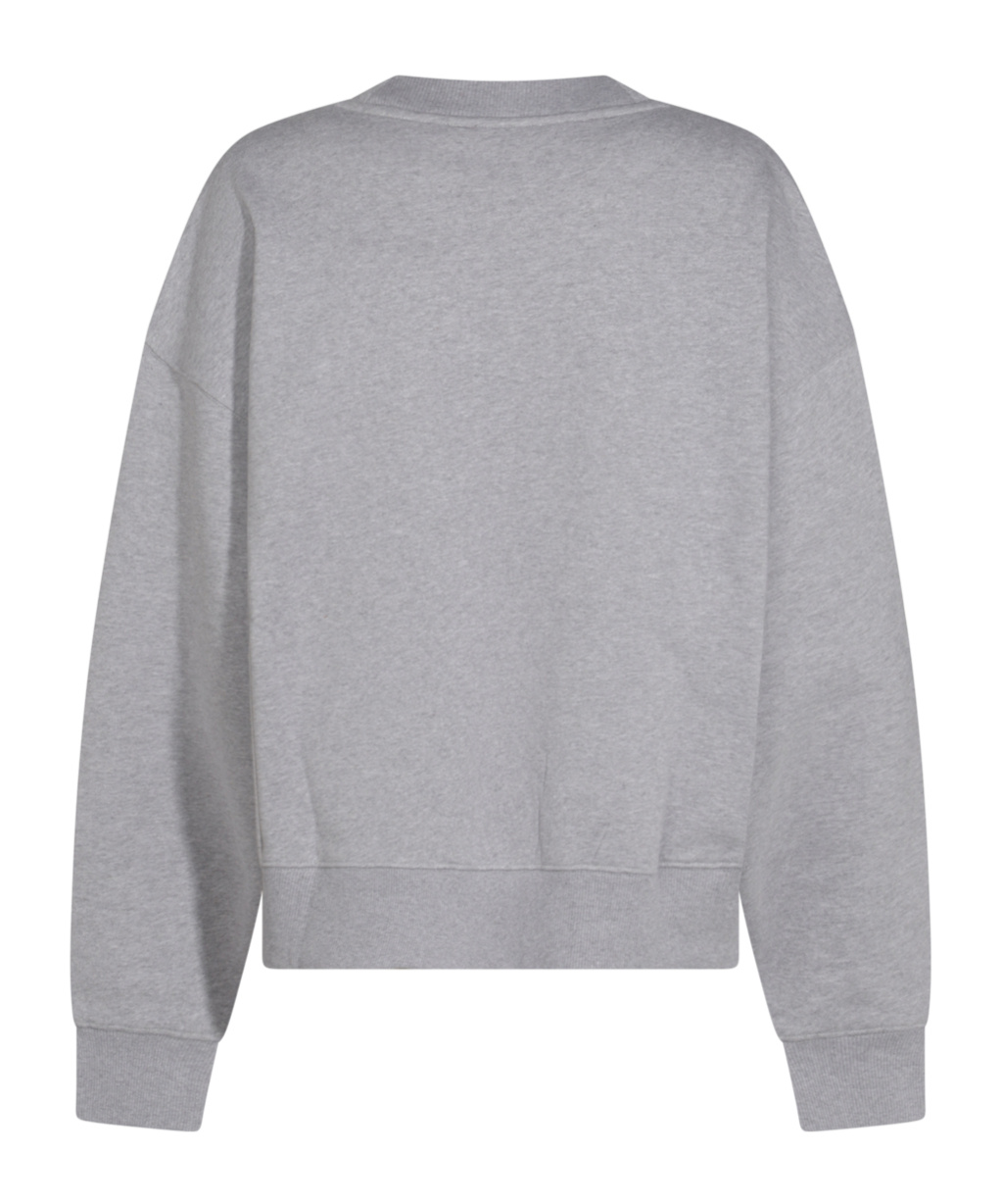 Attico Grey Crewneck Logo Pullover In Gray