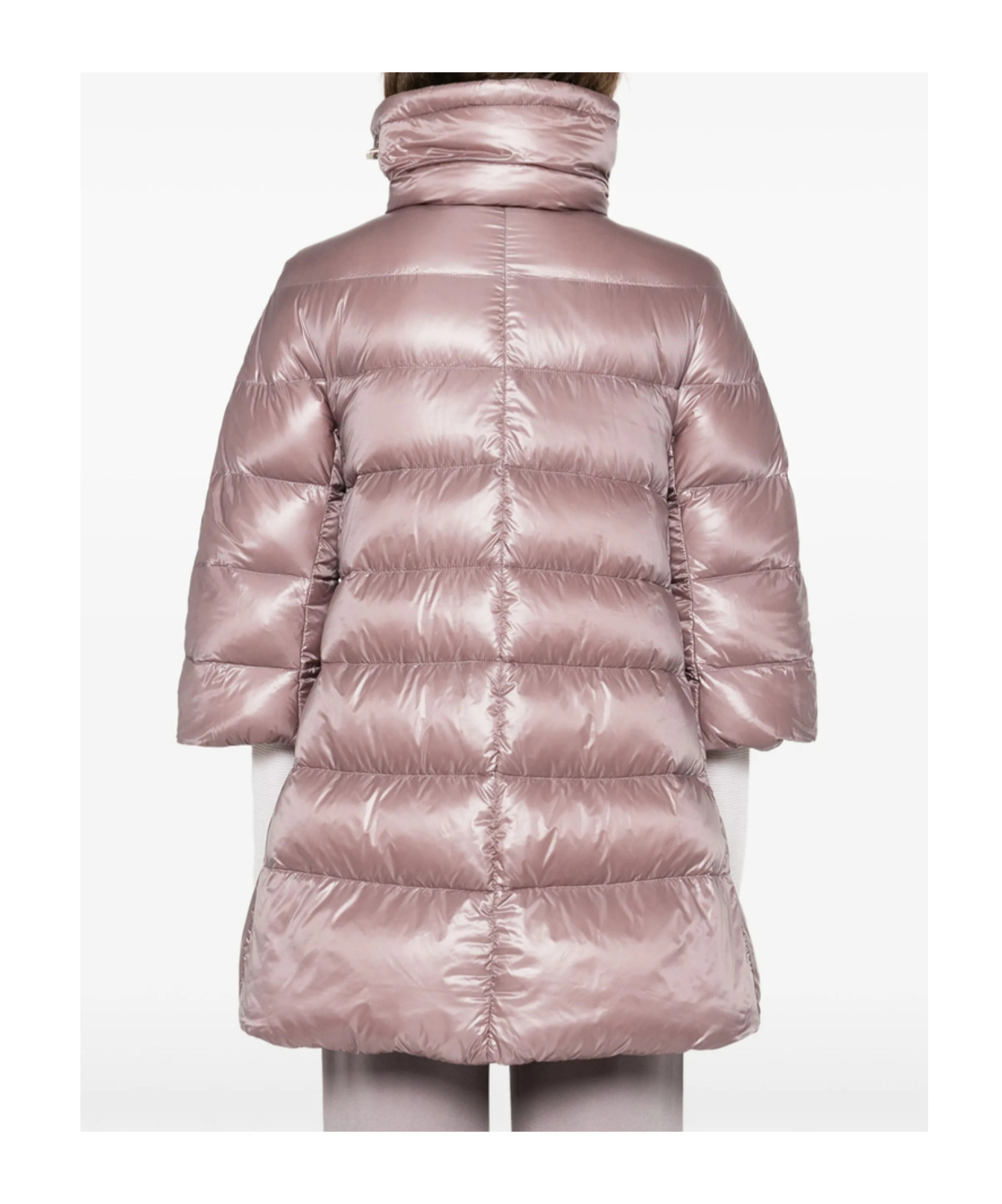 Herno Zippered Quilted Down Jacket In Pink