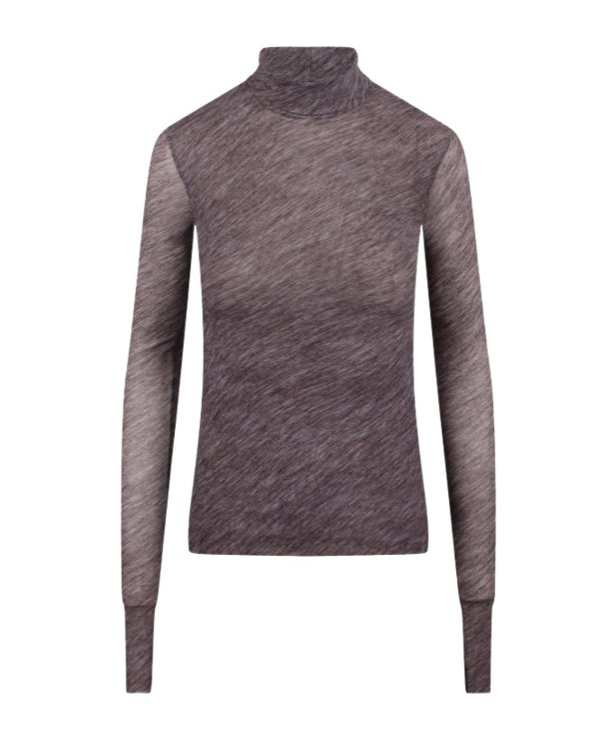 Philosophy Di Lorenzo Serafini Stretch Tulle Printed Turtleneck Jumper In Gray