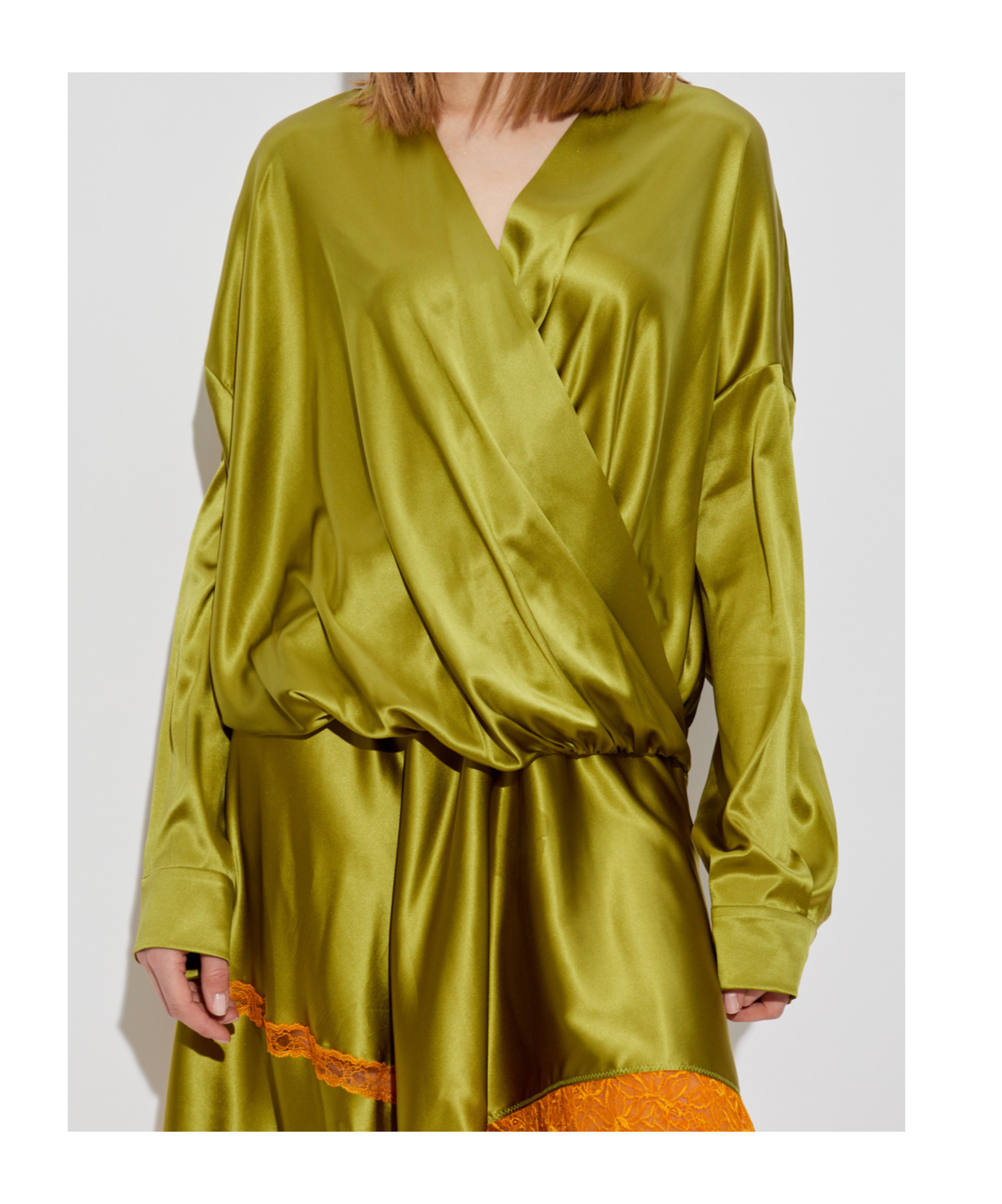 Dries Van Noten Camiel Draped Blouse Shirts Green In Green