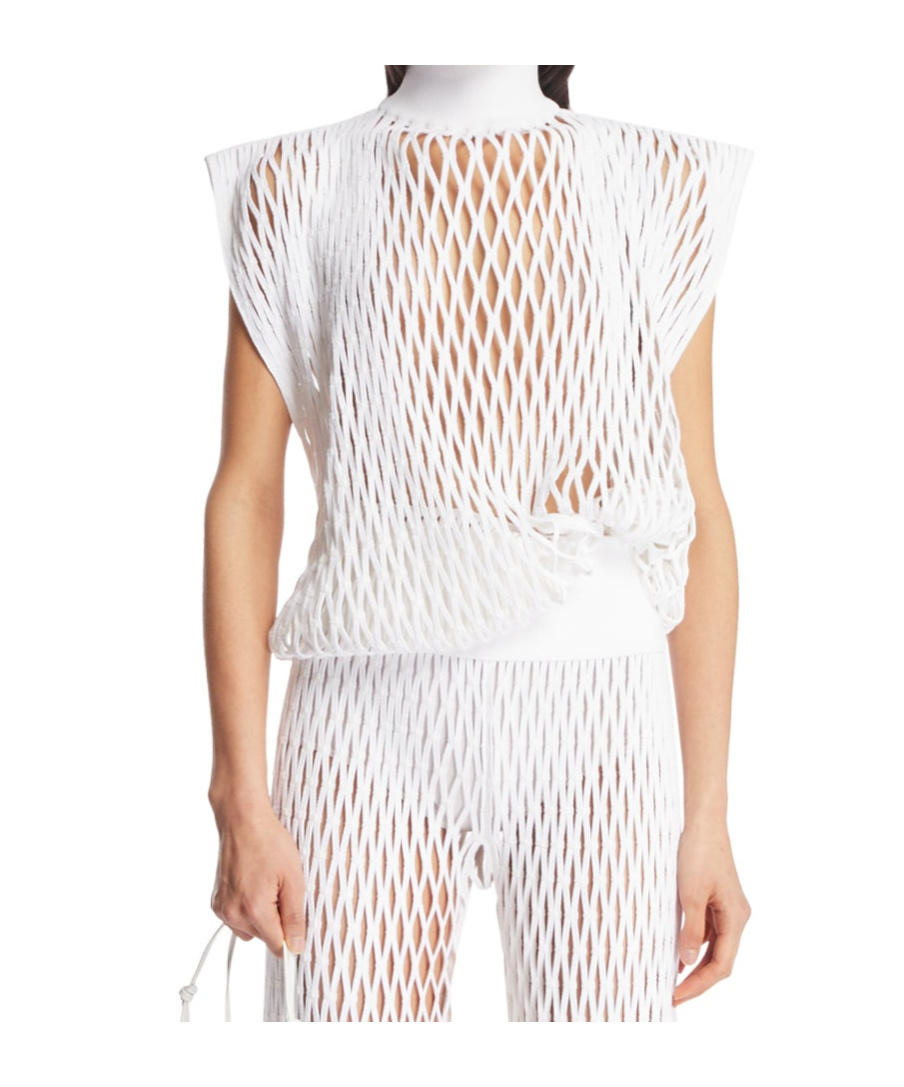 Shop Alaïa Knit Oversized Top In White